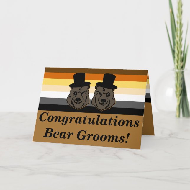 Bear Pride Bears Gay Bröllop Grattiss Card Kort (Framsida)