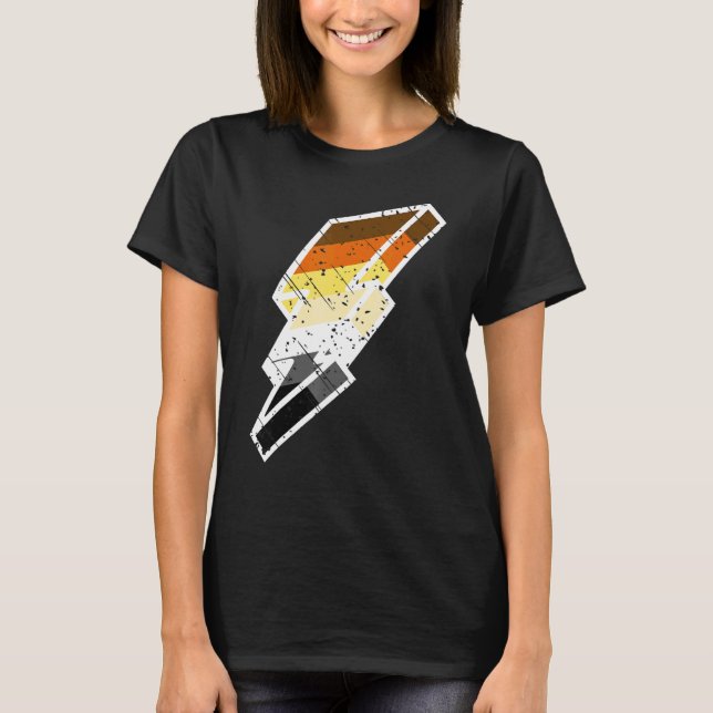 Bear Pride Blixt Bute Cute Lgbtq Parad T Shirt (Framsida)