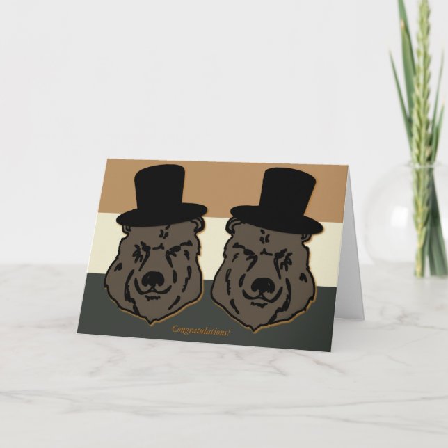 Bear Pride Bröllop Card för växellägen Kort (Framsida)