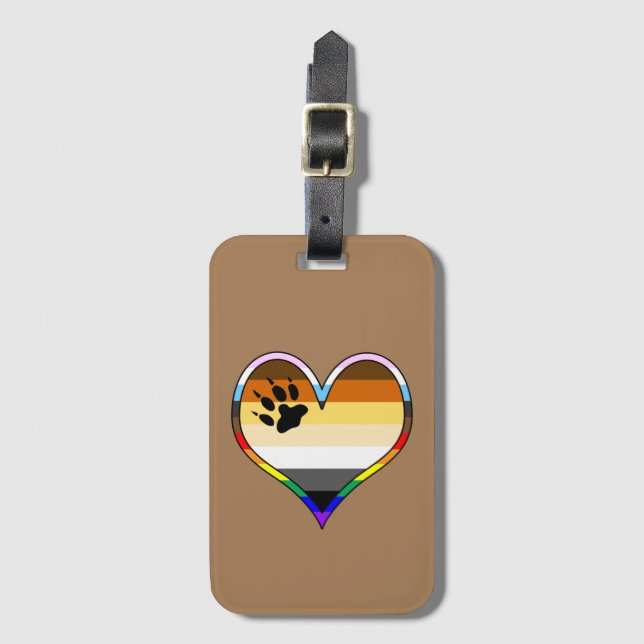 Bear Pride Heart Bagagebricka (Framsida vertikal)