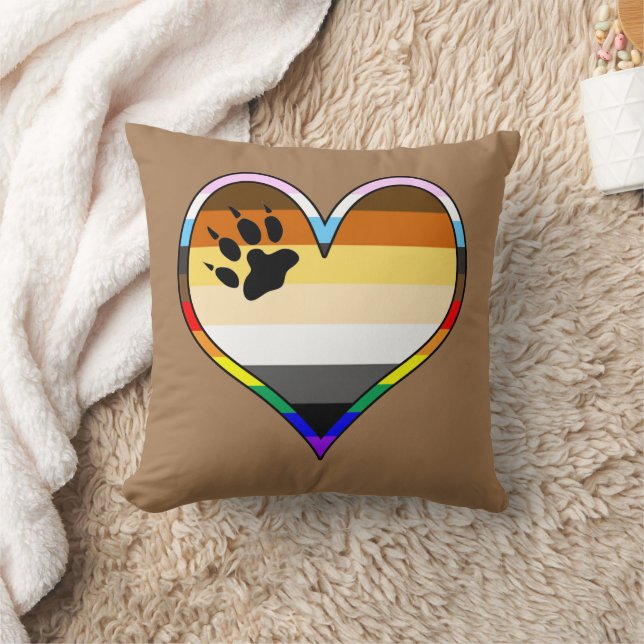 Bear Pride Heart Dekorativ kudde (Filt)