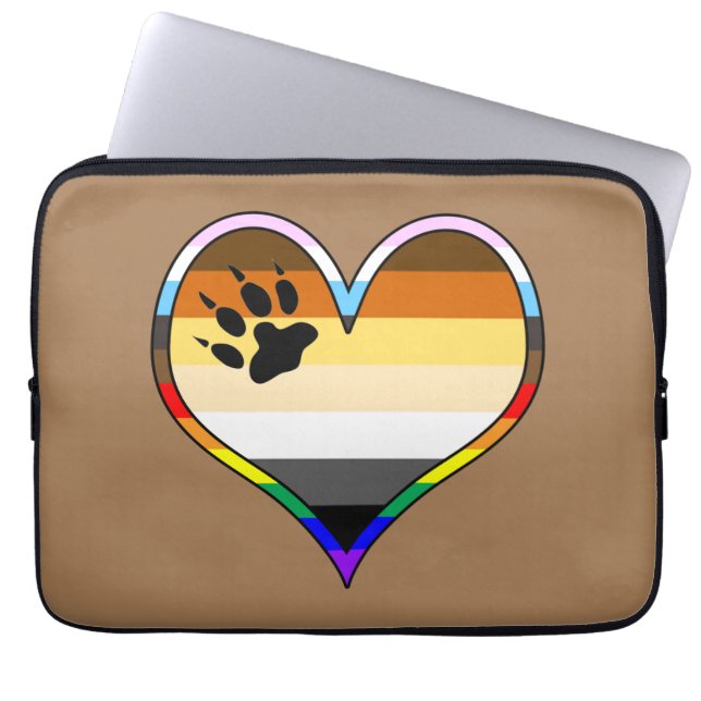 Bear Pride Heart Laptop sleeve (Framsidan)