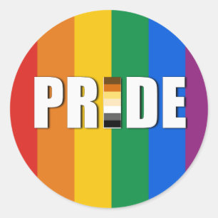 BEAR PRIDE ORD FLAGGA RUNT KLISTERMÄRKE