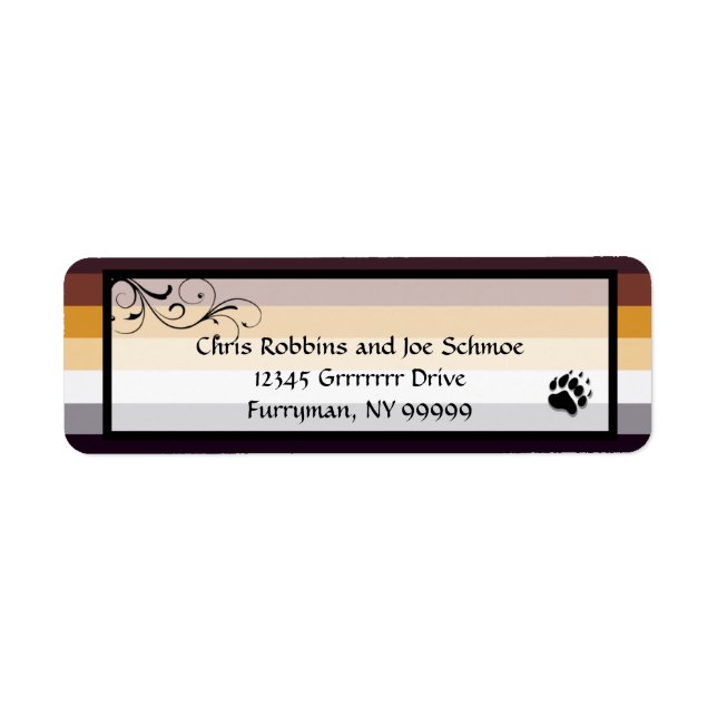 Bear Pride Personligt bröllp/Ceremony Returadress Returadress Etikett (Framsidan)