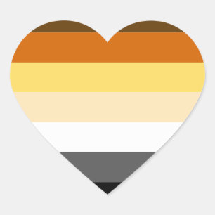 BEAR PRIDE RAND DESIGN HJÄRTFORMAT KLISTERMÄRKE