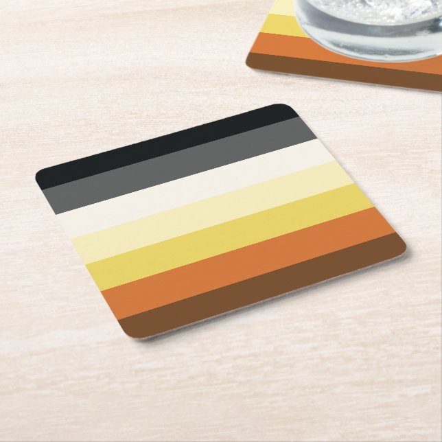 Bear Pride Rand Underlägg Papper Kvadrat (Vinklad)