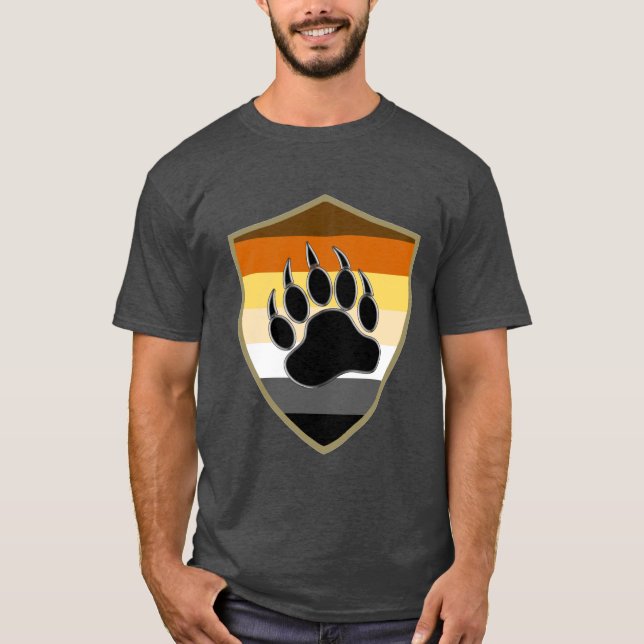 Bear Pride Shield Bear Tass T Shirt (Framsida)