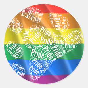 BEAR PRIDE TASS MÖNSTER WHITE -.png Runt Klistermärke