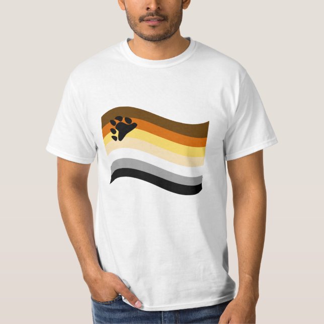 Bear Pride Tass Vågigt Flagga T Shirt (Framsida)
