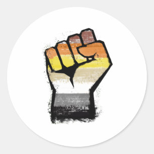 Bear Protest Fist Runt Klistermärke