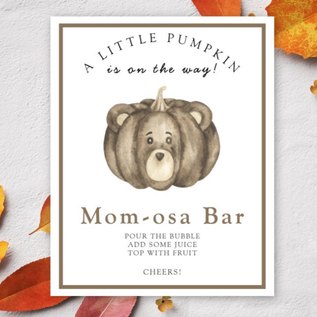 Bear Pumpkin babydusch Momosa pub Poster (Skapare uppladdad)