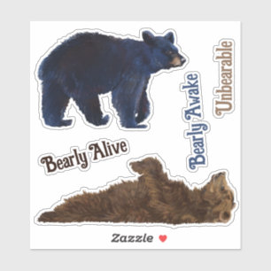 Bear Puns-fästpunktssamling Klistermärken