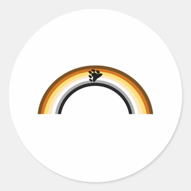 Bear Rainbow Runt Klistermärke (Framsida)