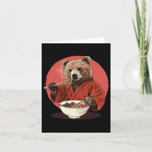 Bear Ramen Kimono Karate Japansk noodles Bear Ram Kort