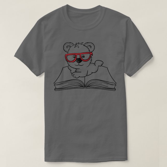 Bear Reading Funny Literature Lazy Premium  T Shirt (Design framsida)