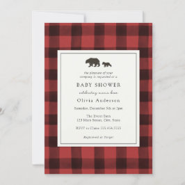 Bear Red Play Baby Shower-inbjudan Inbjudningar