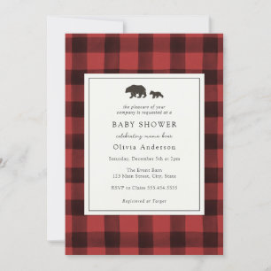 Bear Red Play Baby Shower-inbjudan Inbjudningar