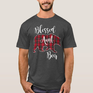 Bear Red Tartan Play Roligt Auntie Gift T Shirt