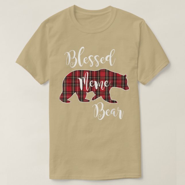 Bear Red Tartan Play Roligt Grandma Gif T Shirt (Design framsida)