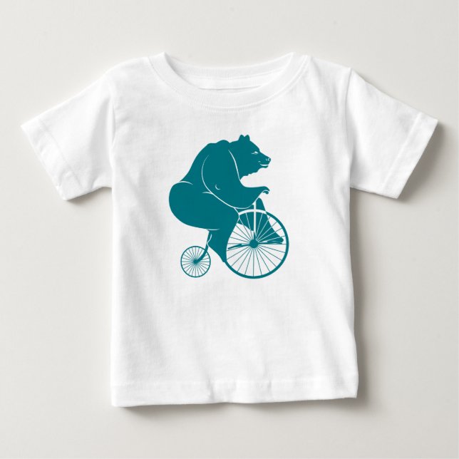 Bear Riding Vintage Bike Romper Tröja (Framsida)