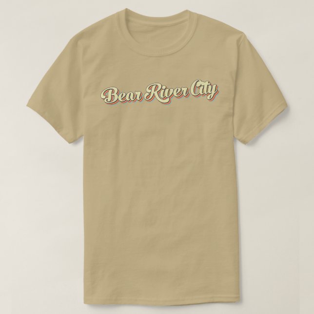 Bear River City TShirt Retro Art Baseball Font Vin T Shirt (Design framsida)