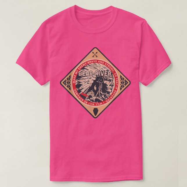 Bear River Native American Indian Brave Strong Ene T Shirt (Design framsida)