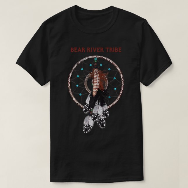 Bear River Native American Indian Retro Dreamcatch T Shirt (Design framsida)