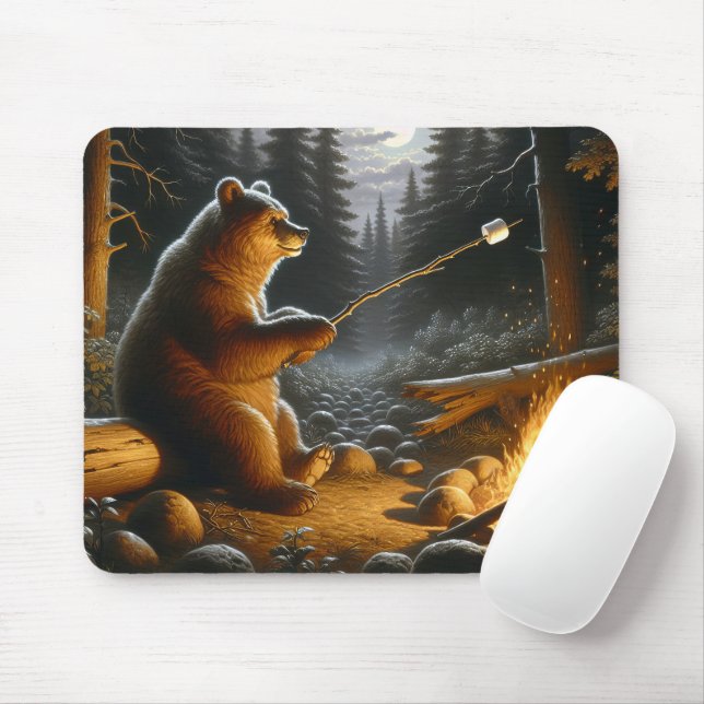 Bear Roasting Marshmallow Musmatta (Med mus)