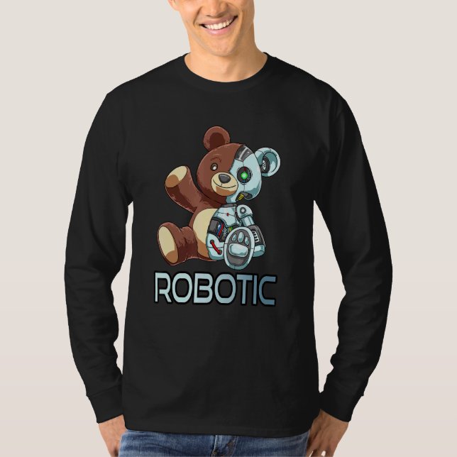 Bear Robot Robotic Cuddling Cyborg T Shirt (Framsida)