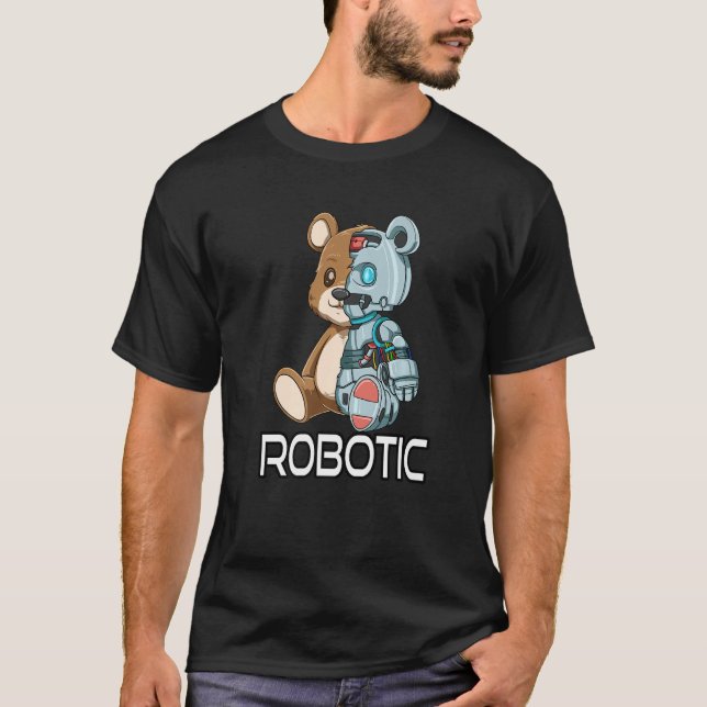 Bear Robot Robotic Cyborg T Shirt (Framsida)
