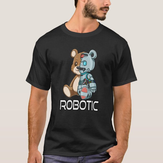 Bear Robot Robotic Cyborg T Shirt (Framsida)