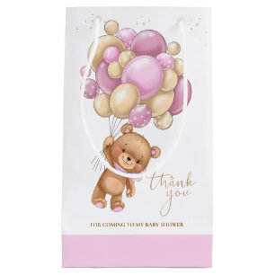 Bear Rosa Balloy Baby Shower Gift Bag