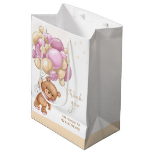 Bear Rosa Balloy Baby Shower Gift Bag