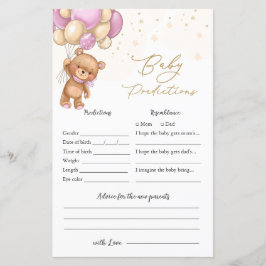 Bear Rosa Bubblings Baby Shower Baby Prediction