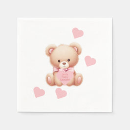 Bear Rosa Hearearts Pappersservett