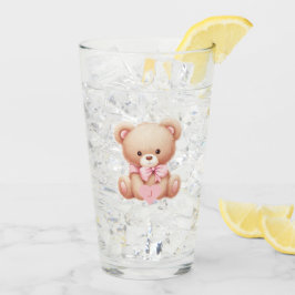 Bear Rosa Monogram Glaskopp