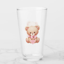 Bear Rosa Monogram Glaskopp