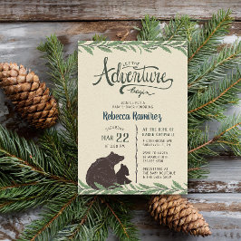 Bear Rustic Baby Shower-inbjudan Inbjudningar