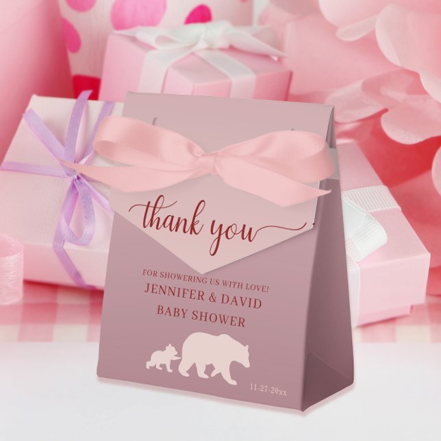 Bear Rustic Girl Party Tack Presentaskar (Skapare uppladdad)