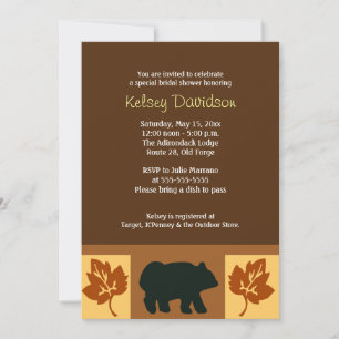 BEAR Rustic Lodge stil 5x7 Möhippa Inbjudan