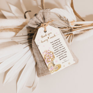 Bear Rustic Rosa Tack beary Mycket Presentetikett