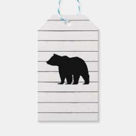 Bear Rustic Wilderness Wood Gift Märkres Presentetikett