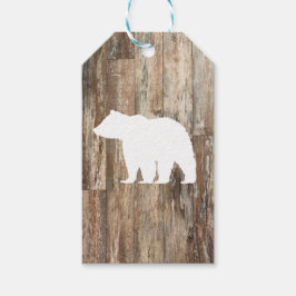 Bear Rustic Wilderness Wood Presentetikett