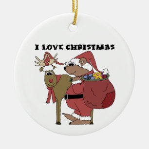 Bear Santa and Reindeer Keepsaké Ornament