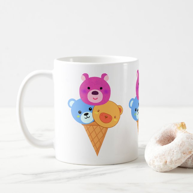 Bear Scoop Ice Cream Cone Kaffemugg (Med munk)