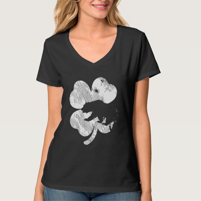 Bear Shamrock St Patrick's Day Irish Clover Saint  T Shirt (Framsida)