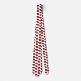 Bear Shaped Plaid Red Black Buffalo Neck Tie Slips