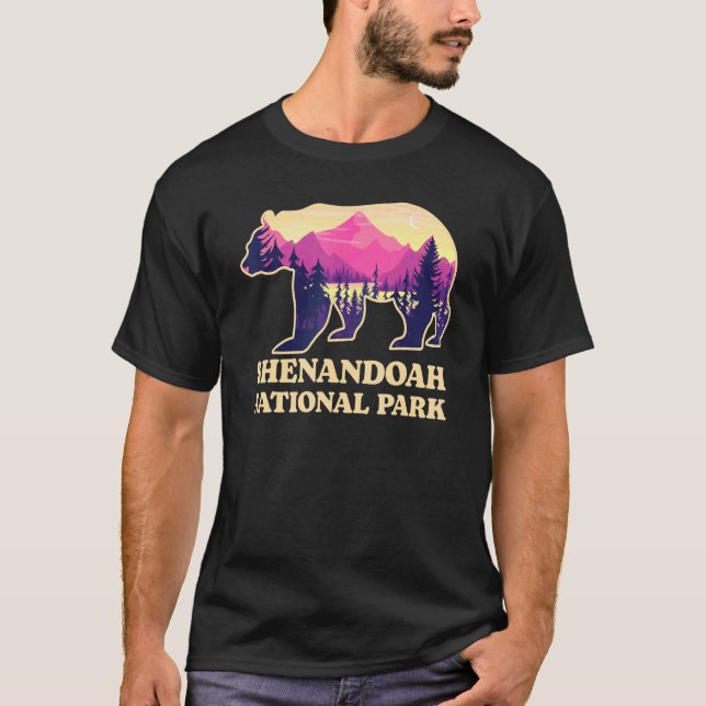 Bear Shenandoah National Park Virginia Hiking Souv T Shirt (Framsida)