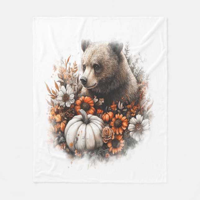 Bear Shirt Land Pumpkin Fleecefilt (Framsidan)