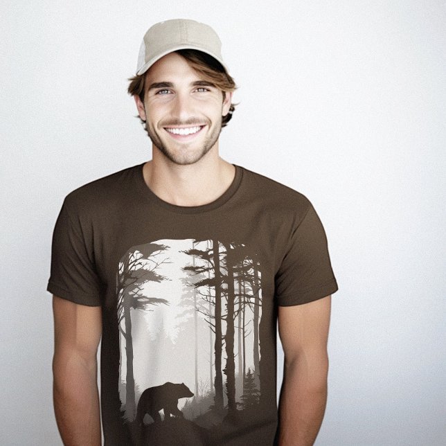 Bear Silhouette Forest Wildlife T Shirt (Bear Silhouette Forest Wildlife T-Shirt)